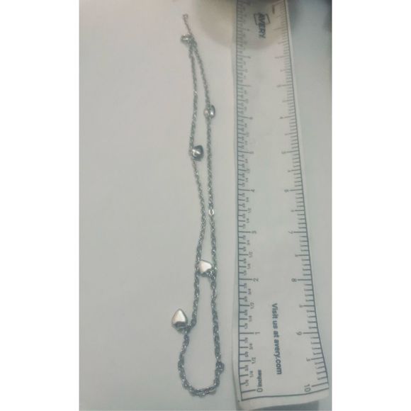 Pretty MINIMALIST BOHO SILVER HEART CHOKER - Picture 6 of 6